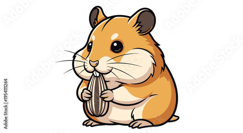 Cute Hamster Holding a Seed.