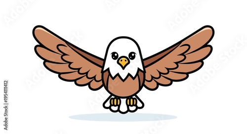 Brown and white eagle standing tall.