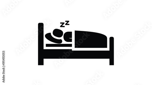 A person sleeping peacefully in bed represented as a silhouette