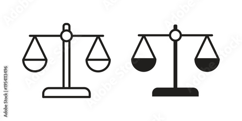Scales of justice icon logo vector. Set of line icons. flat designs