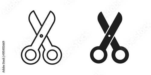 Scissors icon logo vector. Set of line icons. flat designs