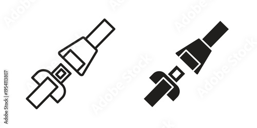 Seatbelt icon logo vector. Set of line icons. flat designs