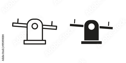 Seesaw icon logo vector. Set of line icons. flat designs