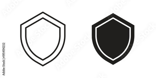 Shield icon logo vector. Set of line icons. flat designs