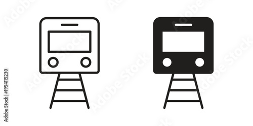 Subway icon logo vector. Set of line icons. flat designs
