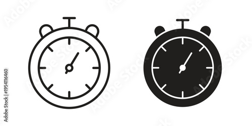 Timer icon logo vector. Set of line icons. flat designs