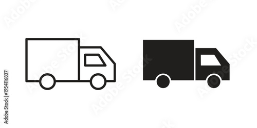 Truck icon logo vector. Set of line icons. flat designs