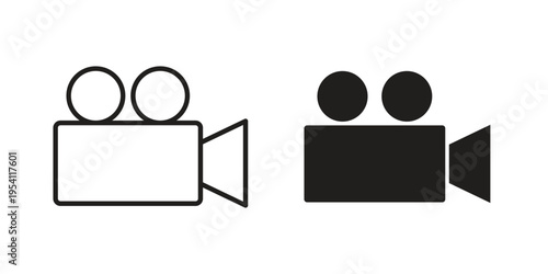 Video icon logo vector. Set of line icons. flat designs