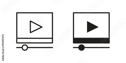 Video tutorial icon logo vector. Set of line icons. flat designs