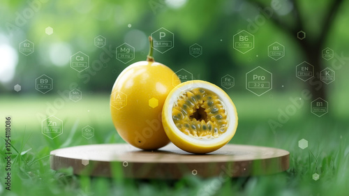 Yellow passion fruit nutrition facts Passiflora edulis tropical fruit