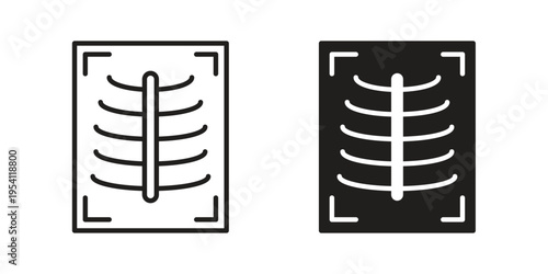 X-ray scan icon logo vector. Set of line icons. flat designs