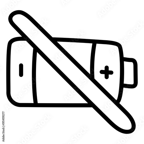 Modern style icon of dead battery 