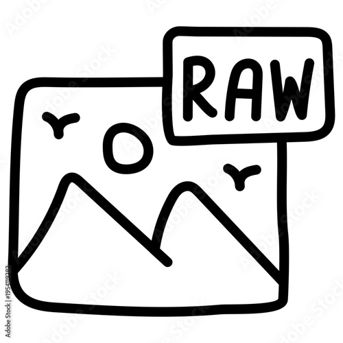 Creative style icon of raw image 
