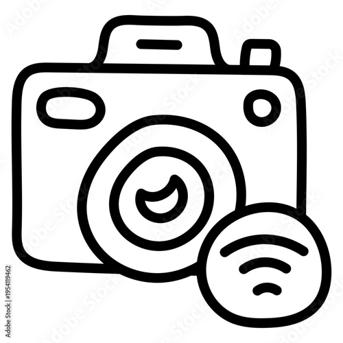 Vector style of smart camera, photographic equipment