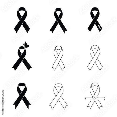 Various ribbons in different colors and styles are shown.