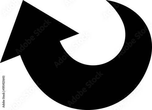 Curved Arrow Icon Group in Flat Style Vector, Direction Pointer Navigation Symbol Bundle Pack, Swirl Rotate Flow Sign Silhouette Outline Design