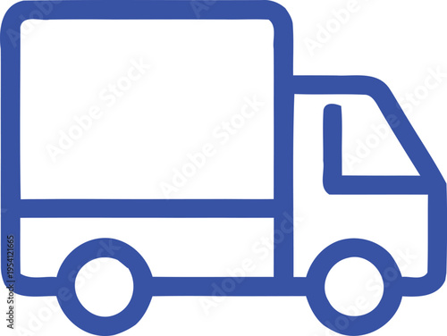 Blue delivery truck icon vector
