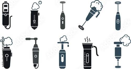 A collection of various electric toothbrushes on transparent background