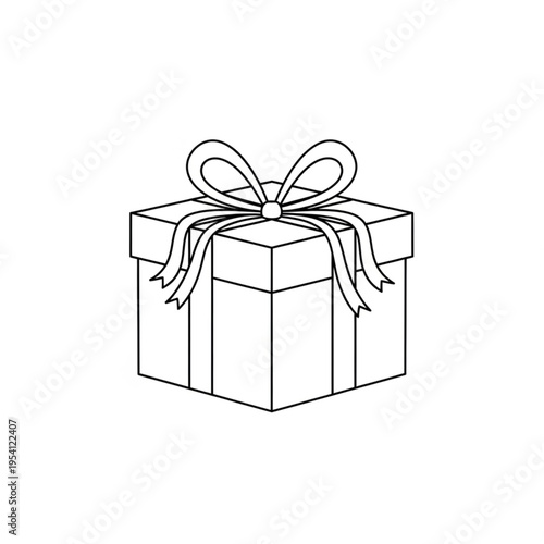 Gift Box with Ribbon and Bow.