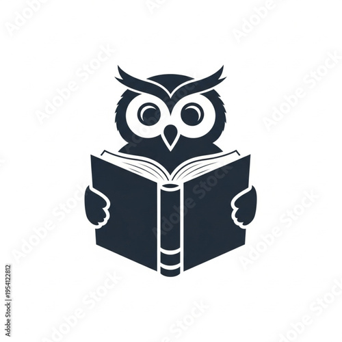 Owl Reading Book Graphic Illustration Design.