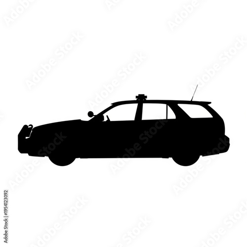 Black silhouette of a station wagon vehicle.