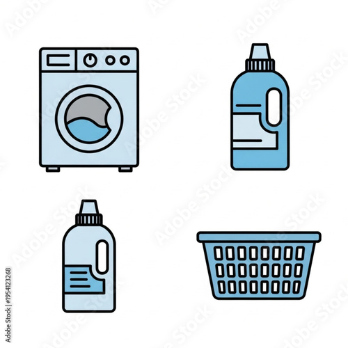 Laundry Detergent and Washing Machine Icons.