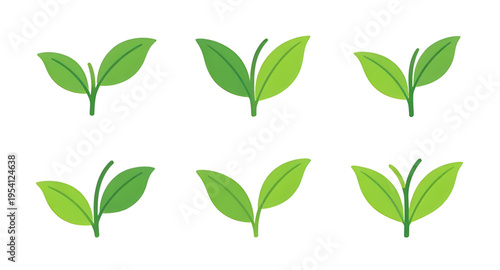 eco friendly green leaves logo collection vector illustration isolated on white background design, green leaf logo set for environmental sustainability and eco friendly branding design, eco friendly l