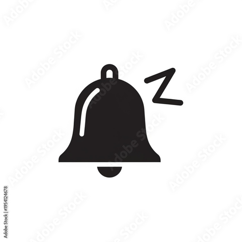 Black Bell Icon Ringing Notification Alert.