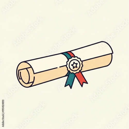 Certificate Scroll with Ribbon and Seal.