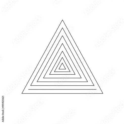 Concentric Triangles Geometric Shape Illustration.