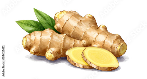 root, ginger, spice, food, fresh, organic, natural, herbal, ingredient, cooking, kitchen, vegetable, nutrition, healthy, plant, vector, isolated
