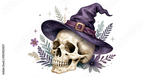 hat, witch, skull, flower, flowers, floral, halloween, spooky, horror, gothic, dark, magic, mystical, witchcraft, occult, fantasy, creepy, scary, death, bone, skeleton, witchy, enchanted, spell, potio