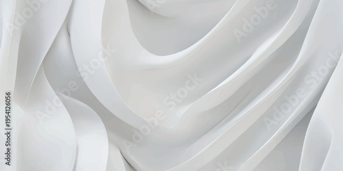 Minimalist white silk fabric texture with soft flowing waves for luxury branding and elegant home decor.