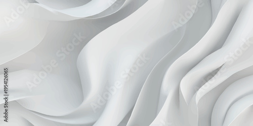 Minimalist white silk fabric texture with soft flowing waves for luxury branding and elegant home decor.