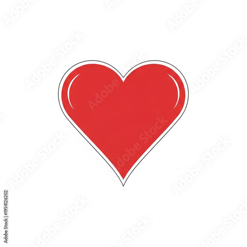 Red Heart Shape Icon Symbol.