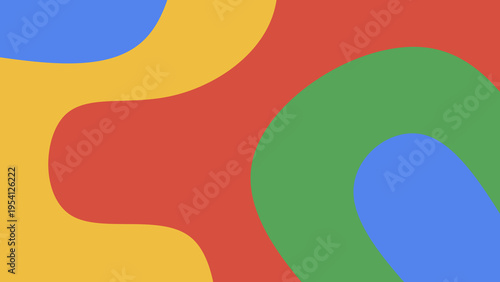 Abstract colorful fluid shapes background. Red blue green and yellow liquid blobs vector illustration. Minimalist multi colored amoeba texture. Minimalist wavy background.