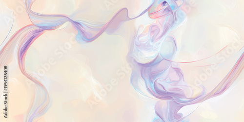 Elegant pastel silk swirls on a cream background for delicate branding and aesthetic stationery design.