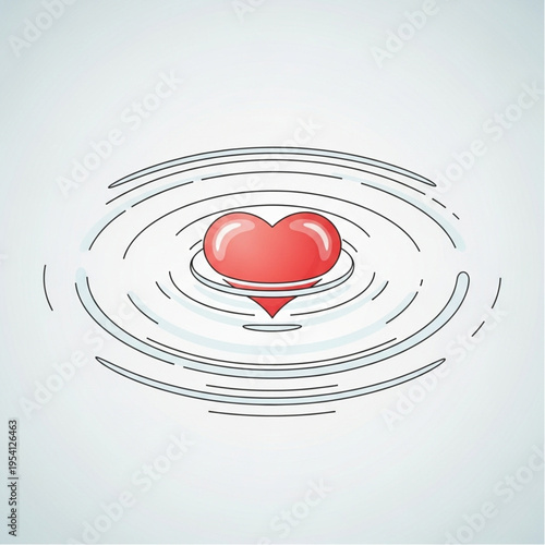Red Heart Shape Illustration Design Element.