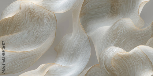 Luxury cream topographical relief with fine golden lines for premium architectural surfaces and wallpaper.