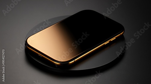 Sleek smartphone charging on a modern wireless pad in a minimalist setting highlighting advancements in technology and design