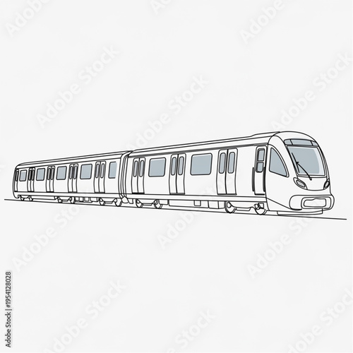 Modern Train Illustration with Clean Lines.