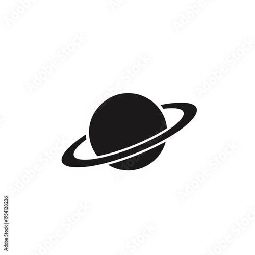 Saturn Planet Icon Simple Design Element.