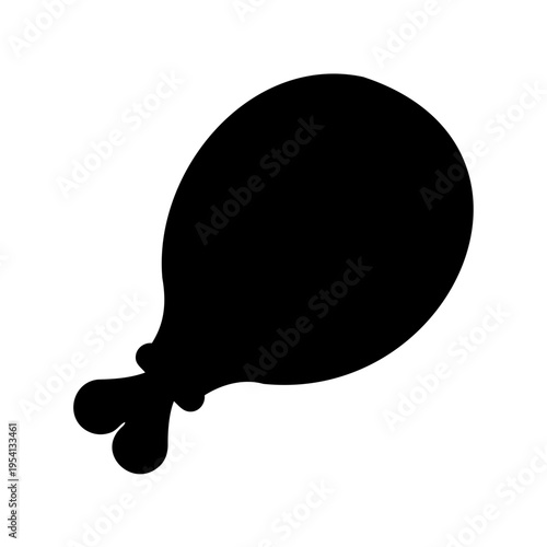 Black silhouette of a chicken leg vector icon