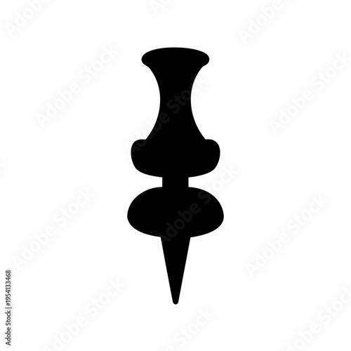 Black thumbtack vector icon