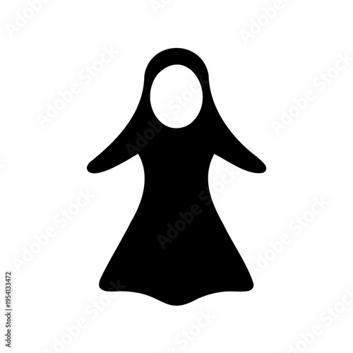 Black silhouette of a woman in a dress and headscarf vector