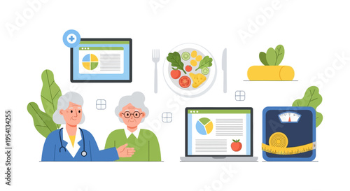 Elderly Health & Wellness: Doctor Consultation, Nutrition, Digital Tracking, and Weight Management for Seniors