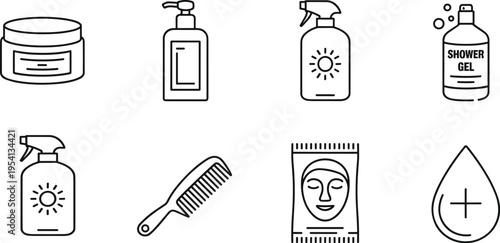 Personal care and beauty product icons products
