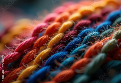 Exquisite Threads of Fabric Weave Vibrant Harmony in Intricate Patterns Candid Close-Up Capture