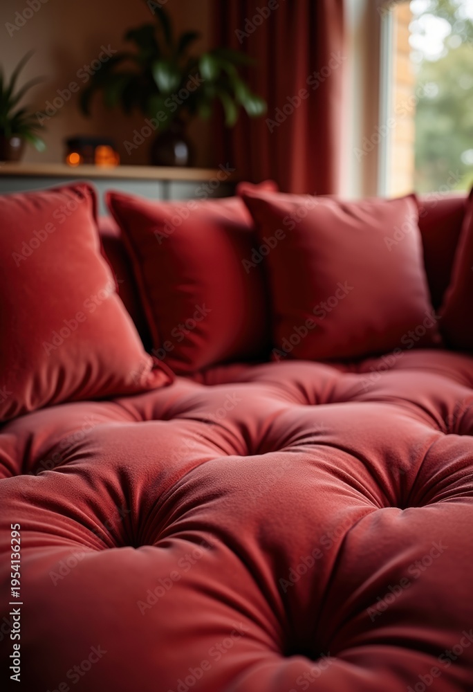 Obraz premium Luxurious Velvet Plush Pile Fabric Visual Explosion Embracing Comfort in Stylish Rooms