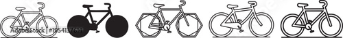 set of five different bicycle types flat design vector illustration